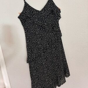 Elegant Black and White Polka Dot Dress
